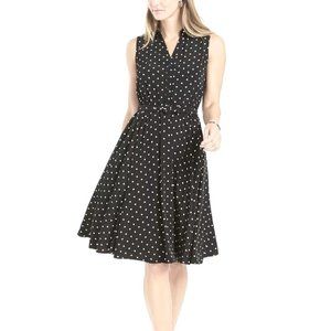 Dot-Print Belted Shirtdress